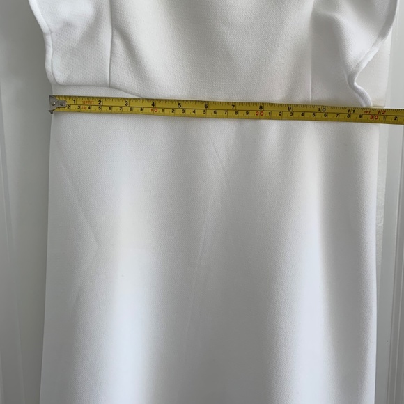 BCBGeneration Double Weave Ruffle Sleeve White Dress - Picture 5 of 9